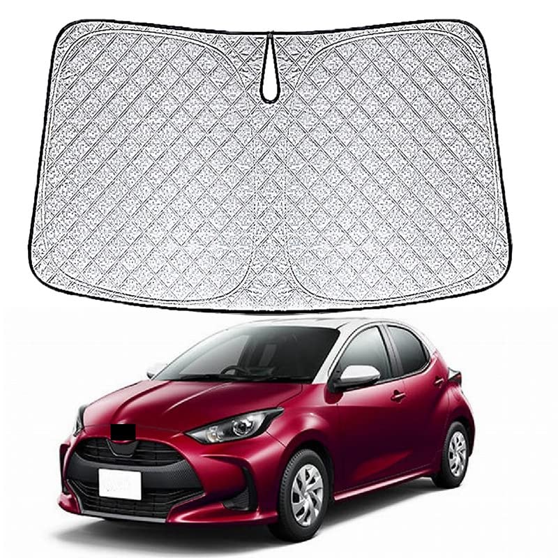 乐天商城 - トヨタ ヤリス KSP210 専用サンシェード 車 フロント 2020.2-現行 TOYOTA Yaris KSP210 MXPH1# MXPA1# フロントガラス用 UVカット 日よけ 車中泊 遮光 断熱 折り畳み式 2020 ヤリス アクセサリー カスタム 内装パーツ
