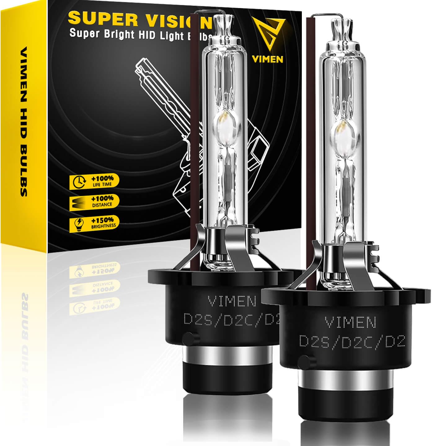 Rakuten - D2S HID バルブ 4300K 車用ヘッドライト 交換用 車検対応 D2C汎用 35W 12V 爆光 明るい 電球 2個入