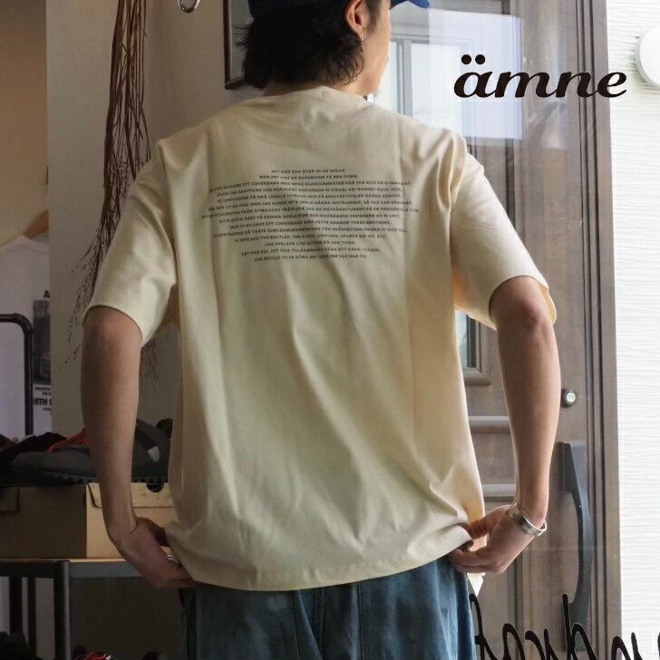 Rakuten - 【スウェーデン語のタイポグラフィーTシャツ】amne/COPY BAND HS TEE /Tシャツ/26SS【WHITE/CREAM/BLACK】全3色