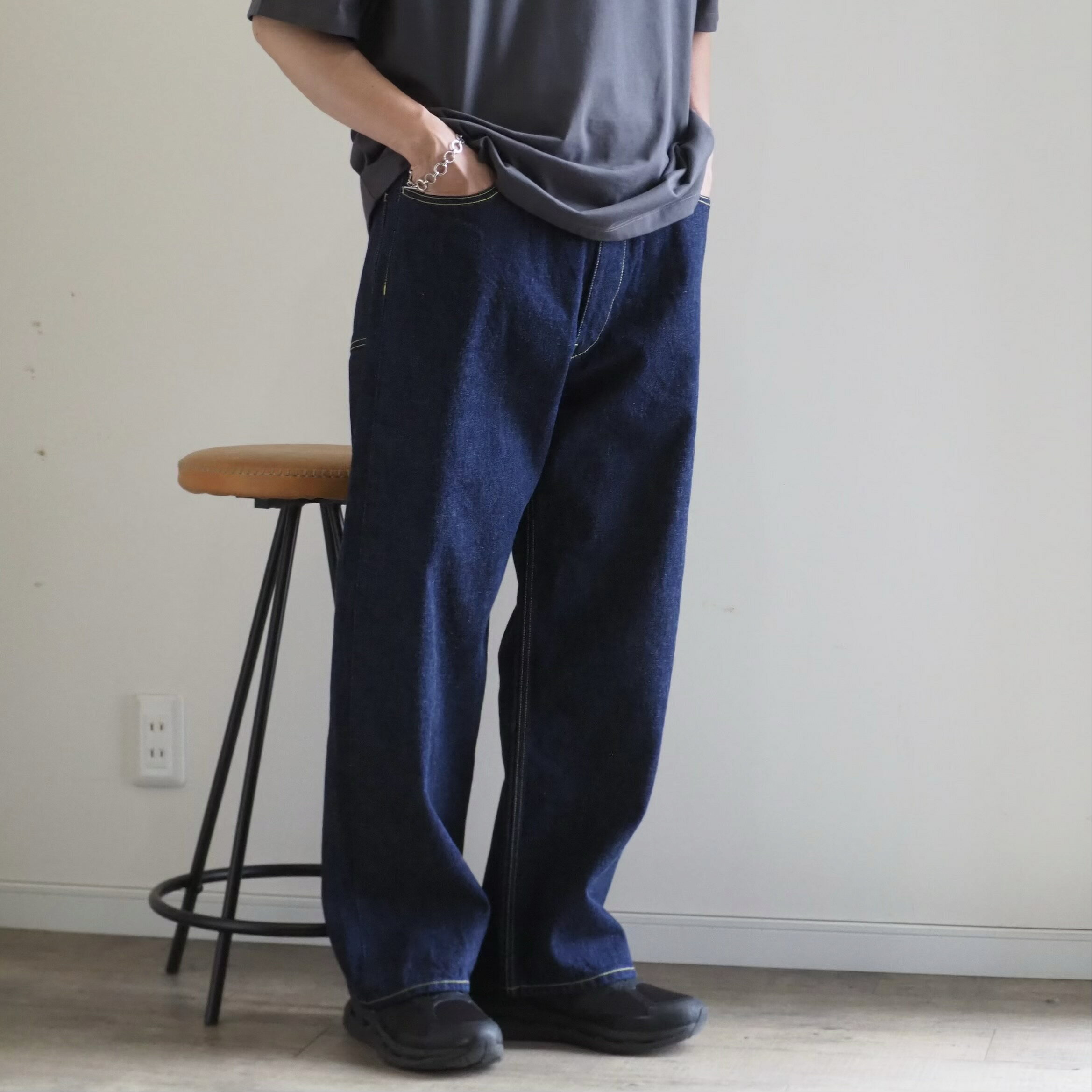 Audience/「備中」12.5oz セルヴィッチ 赤耳デニム 5ポケ アジャスターワイドパンツ/全2色