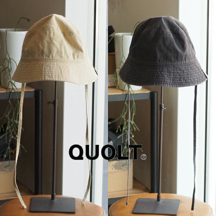 Rakuten - 【バイオウォッシュ加工を施したハット】quolt（クオルト）/STRING HAT/メンズ/ユニセックス/ハット/26ss【BEIGE/BLACK】全2色