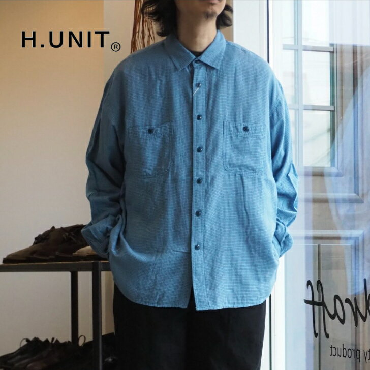 Rakuten - 【1930年代のワークシャツをモチーフに】H.UNIT/CHECK WORK SHIRTS/シャツ/26ss