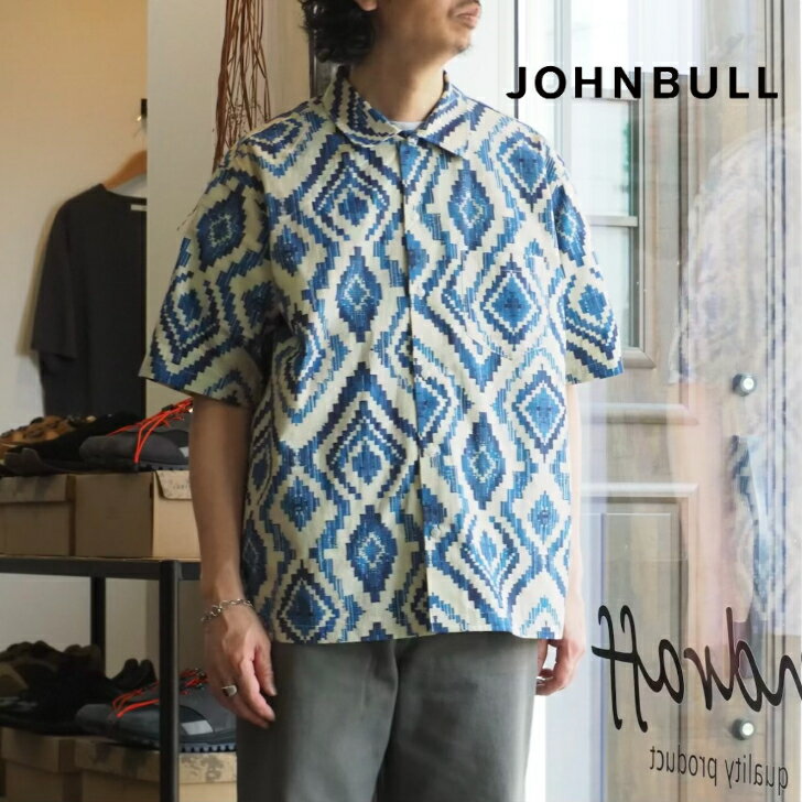 【プリント柄が目を惹くショートスリーブシャツ】JOHNBULL(ジョンブル)/PATTERN SHORT SLEEVE SHIRTS/半袖シャツ/総柄/26ss