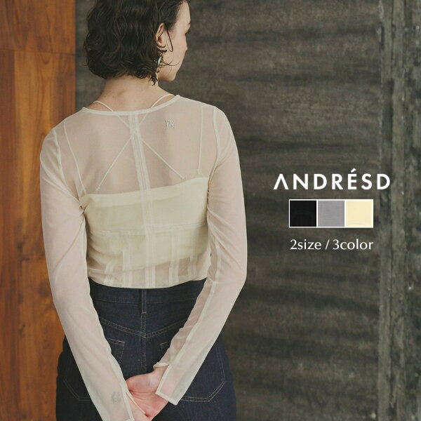 Rakuten - ＼全品1000円OFF_◆クーポン配布中／【公式】 ANDRESD アンドレスド 【 corset style sheer tops 】 シアートップス トップス インナートップス 長袖 カットソー 薄手 春 夏 秋 冬