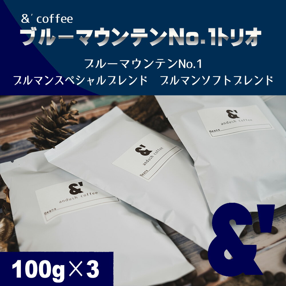 ブルーマウンテン No.1 トリオセット 3種で300g 送料込み 珈琲豆 コーヒー豆 通販 ネット販売 珈琲 コーヒー ドリップ 自家焙煎 京都 コーヒーロースター アンダッシュコーヒー おすすめ ランキング プレゼント ギフト