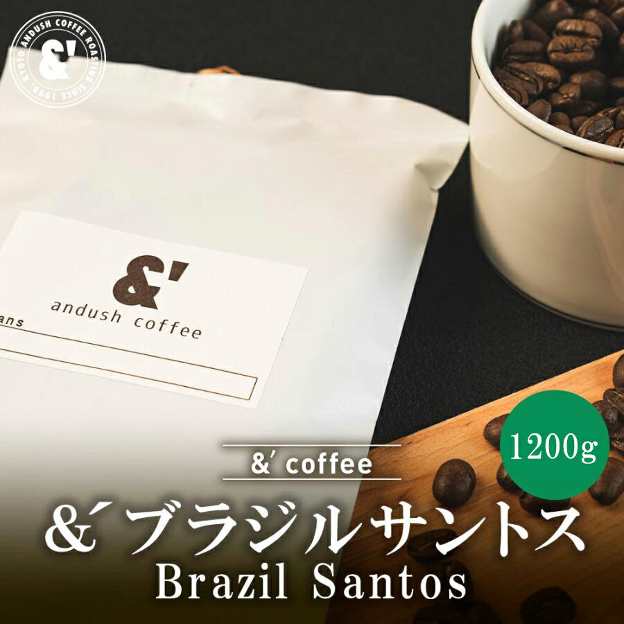 ＆´ ブラジル サントス 1200g 中深煎り 送料込み 珈琲豆 コーヒー豆 通販 ネット販売 珈琲 コーヒー ドリップ 自家焙煎 京都 コーヒーロースター アンダッシュコーヒー おすすめ ランキング プレゼント ギフト