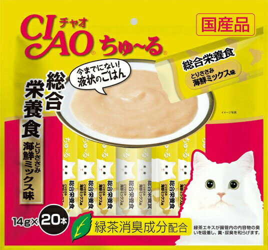 いなば　CIAOちゅ〜る　総合栄養食　とりささみ　海鮮ミックス味　20本入り（14gx20本）　SC-200