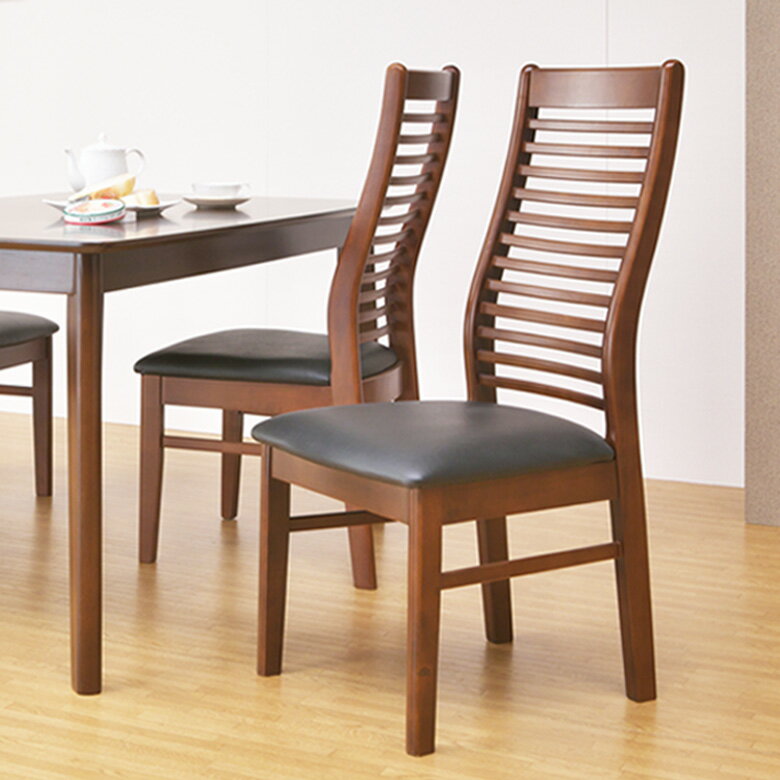 【全商品に使える11%offクーポン!!】 ダイニングチェア 2脚セット おしゃれ シンプル モダン 完成品 ダイニング 2脚入り チェア単品 背もたれ 耐久性 重厚感 オーク 木目 PVC ラバーウッド ゆるやか フィット 1人用 木製 ブラウン 横浅