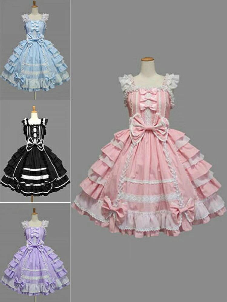 【最大500円OFFクーポン 数量限定】 10 colors甘いロリータワンピース2025 レース切り替えコットンレースリボンアイドル衣装フリルレイヤーロリータジャンパースカート