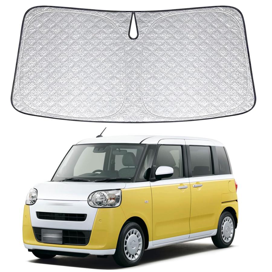 【最大300円OFFクーポン 数量限定】 車用サンシェード に適用ダイハツムーヴキャンバス LA850 860S型 2022年7月~現行 カーフロントサンシェード 遮光率9 6層構造 車専用設計