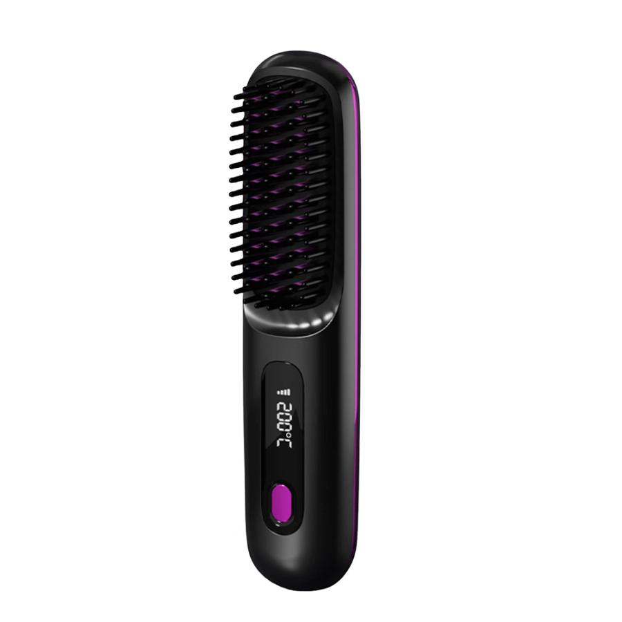 ヘアアイロン ヘアアイロンブラシ コードレス 充電式 ミニ ヒートブラシ 急速加熱 ...
