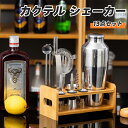 カクテル シェイカー 13点セット ステンレス鋼 バーテンダー入門キット スタンド付き カクテルブック付き カクテル用品 シェーカー セット 350ml/550...