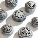 染付 釉下青花シリーズ 香炉 蓋付き おしゃれ インテリア 仏具 陶磁 瓷器 置物 お香たて オシャレ ステンレス網 不燃シート付き 線香 コーンタイプ 渦巻き...