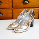 !MAISON EUREKAy]GEJzFLARE HEEL PUMPSy056zSILVER Vo[ ʔ