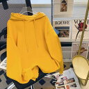 トップス レディース パーカー フーディー スウェット 部屋着 送料無料 個性的 袖あり 長袖 ドロップショルダー フード付き ポケット 無地 黄色 S M L XL 2XL 3XL 4XL 大きいサイズ もこもこ シンプル カジュアル おしゃれ かっこいい(4)