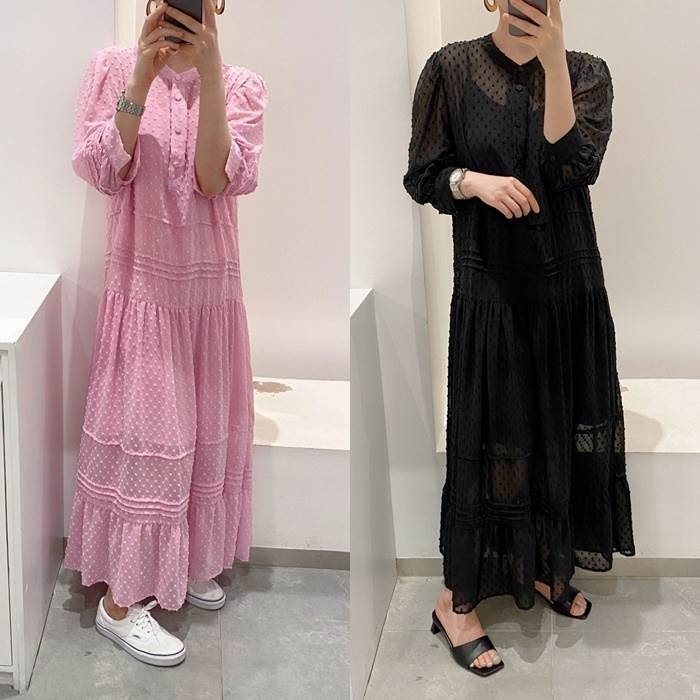 ワンピース シースルー ドット 重ね着風 大人可愛い 楽天市場】シースルー ドット(ドレスのシルエットフレア