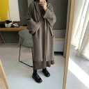 アウター レディース コーディガン カーディガン フーディー コート ニット ロング丈 袖あり 長袖 ドロップショルダー Iライン フード付き ポケット もこもこ かわいい シンプル かっこいい 大人女子 こなれ感 ラフ 個性的 送料無料