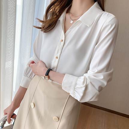 Rakuten - トップス レディース ブラウス 送料無料 個性的 長袖 スキッパー 無地 白 黒 M L XL 2XL 春 夏 秋 冬 上品 きれいめ お洒落 シンプル カジュアル ナチュラル フェミニン エレガント 通勤 通学 ビジネス 普段使い 着回し 重ね着 ゆったり