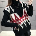 トップス ベスト ニット レディース 春 秋 冬 オーバーサイズ Vネック ノースリーブ オシャレ 送料無料 個性的 大人可愛い 着回し 重ね着 シンプル カジュアル ラフ ジレ チョッキ 黄色 イエロー 赤 レッド 黒 ブラック 華奢 細見え
