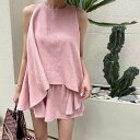 イレヘムノースリトップス&ショートパンツ セットアップ レディース 夏 ツーピース 2点セット 上下セット フレアシャツ ショートパンツ 送料無料 個性的 無地...