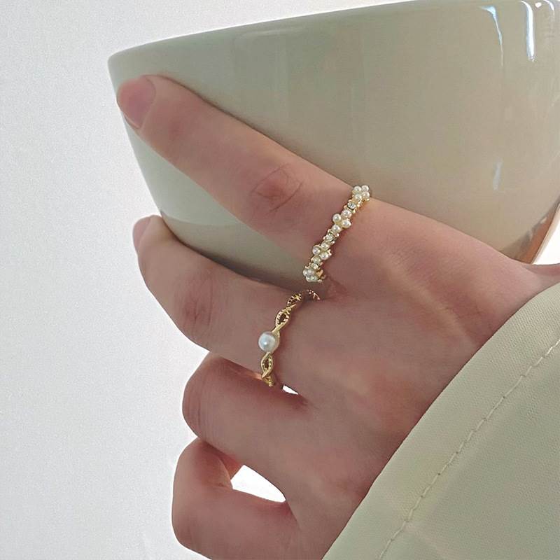 Rakuten - リング レディース アクセサリー 2点セット ゴールド パールフリーサイズ 調整可能 繊細 華奢見え かわいい 大人き れいめ おしゃれ クール エレガント フェミニン 存在感 オールシーズン 10代 20代 30代 40代 50代 個性的 送料無料