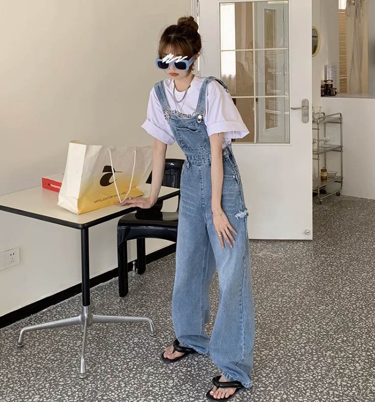 オールインワン サロペット Gパン デニムパンツ かわいい シンプル カジュアル ラフ メンズライク ボーイッシュ スポーティー 無地 オールシーズン 学生 お出かけ お泊まり 休日 リゾート 旅行 着回し 普段使い 重ね着 個性的 送料無料