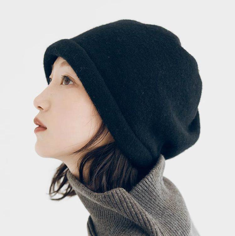 帽子 レディース ニット帽 ビーニー つばなし ニットキャップ ターバンハット 防寒 あったか 薄手 小顔効果 大人可愛い シンプル カジュアル 大人女子 おしゃれ お洒落 かっこいい クール メンズライク ユニセックス 存在感 抜け感 ブラック 黒 杢グレー 灰色 無地