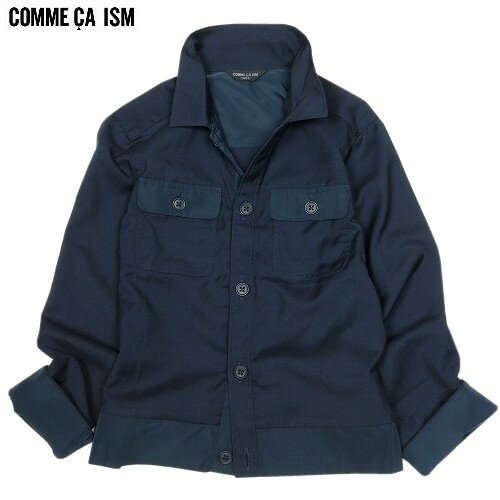 ■SALE79%OFF【キッズ商品】【COMME CA ISM】コムサイズム ツイルシャツジャケット 紺『18/5/2』080518　20.03sage【ネコポスで送料無料】