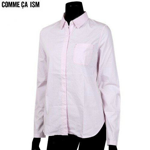 ■SALE78%OFF【COMME CA ISM】コムサイズム 比翼 ブロードシャツ(長袖) ピンク『18/5/2』080518　20.03sage【ネコポスで送料無料】