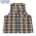 SALE80%OFF【LOVELESS】ラブレス サッカーチェック ユーティリティベスト ベージュ『22/6/5』300622 23.1sage【ネコポスで送料...