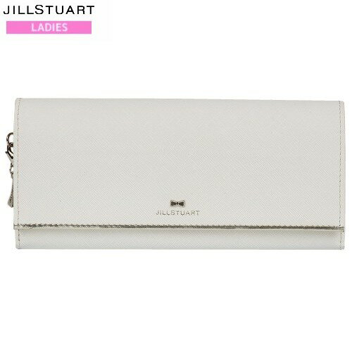 訳あり特価 ジルスチュアート 長財布 JILLSTUART 50%OFF レディース ブランド 本革 チャーム付き プリズム レザー かぶせ 白 24/2/2 080224