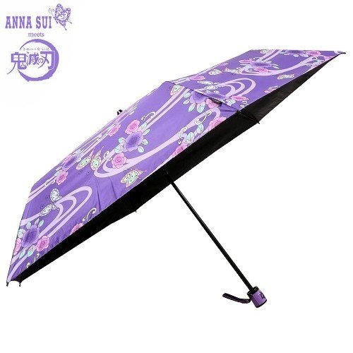 【ANNA SUI】アナスイ 「ANNA SUI meets 鬼滅の刃」胡蝶姉妹モデル 折りたたみ傘(晴雨兼用傘) 紫『21/7/4』210721