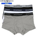 SALE14％OFF 1点限り EMPORIO ARMANI エンポリオアルマーニ 3 PACK TRUNK ストレッチ コットン ボクサーパンツ メンズ ギフト プレゼント ブランド おしゃれ 黒×グレー×白 23/4/5 270423