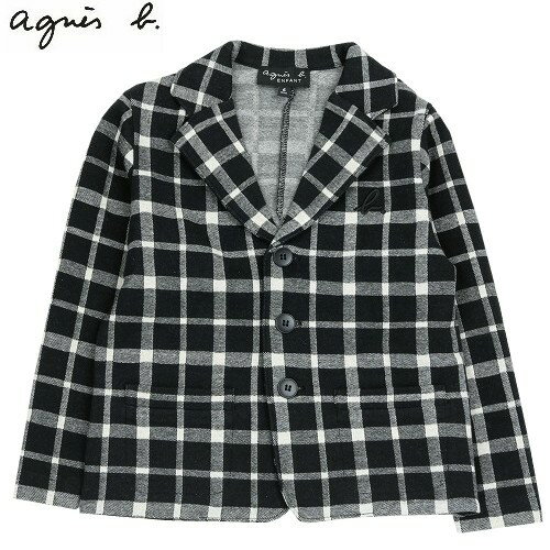 SALE70%OFF 1点限り agnes b. アニエスベー チェック E VESTE キッズ ジャケット 黒 23/5/2 110523【ネ..