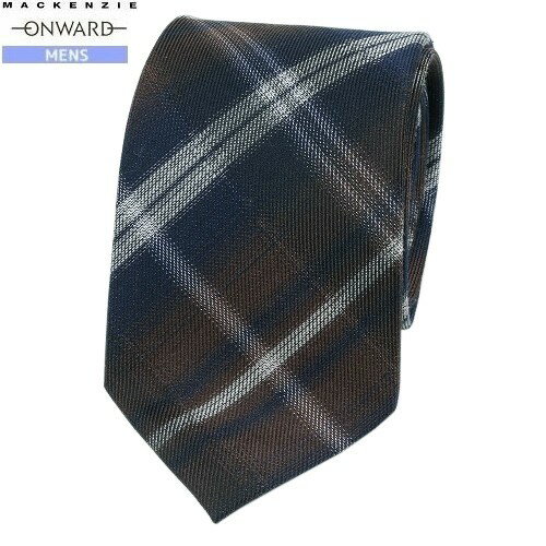 マッケンジー ネクタイ MACKENZIE オンワード ONWARD メンズ ギフト プレゼント チェック シルクウール 茶 24/3/3 140324【ネコポスで送料無料】