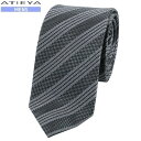 ★SALE66%OFF【ATIEYA】アタイヤ 日本製 ストライプ シルクネクタイ 就活 ギフト プレゼント ブランド おしゃれ 暗グレー『19/11/5』26...