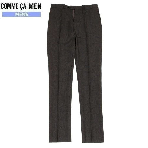 SALE71%OFF COMME CA MEN コムサメン REDA ACTIVE マイクロハウンドトゥース スラックスパンツ ノータック 暗茶 22/8/4 250822【ネコポスで送料無料】 23.10sage
