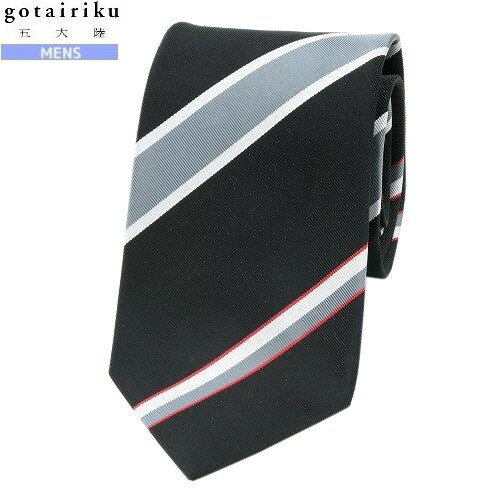 五大陸 ネクタイ gotairiku 50%OFF メンズ ギフト プレゼント 日本製 STEPHEN WALTERS レジメンタル シルクコットン 黒 24/3/5 280324【ネコポスで送料無料】