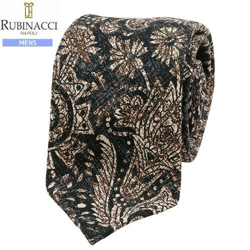 ルビナッチ ネクタイ RUBINACCI ロンドンハウス LH 77%OFF メンズ ブランド ギフト プレゼント イタリア製 ペイズリー シルク チャコール 23/8/4 220823
