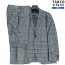 タケオキクチ スーツ TAKEO KIKUCHI 50%OFF メンズ ブランド 日本製 ウインドウペン シングル 2ボタン グレー 24/3/5 280324