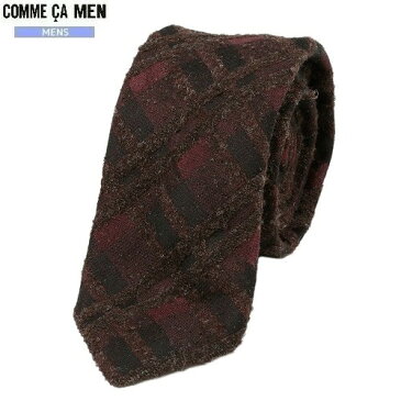 ★SALE65%OFF【COMME CA MEN】コムサメン イタリア製 チェック ミックスネクタイ ワイン『19/2/5』260219【ネコポスで送料無料】