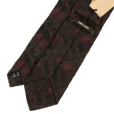 ★SALE65%OFF【COMME CA MEN】コムサメン イタリア製 チェック ミックスネクタイ ワイン『19/2/5』260219【ネコポスで送料無料】