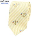 SALE大特価【NEWYORKER】ニューヨーカー 日本製 ストライプ×アンカー刺繍シアサッカーネクタイ 就活 ギフト プレゼント ブランド おしゃれ 黄色『1...