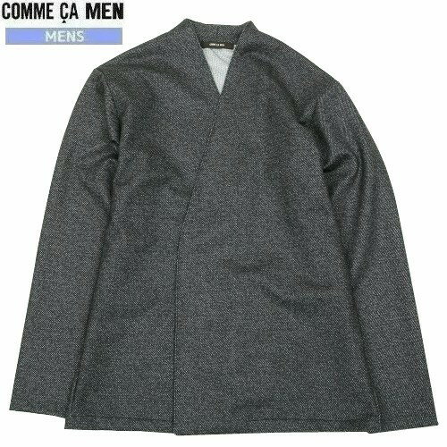 訳あり特価 コムサメン はっぴカーディガン COMME CA MEN メンズ ブランド 防寒 日本製【Down Fabric】デニムプリント チャコール 24/...