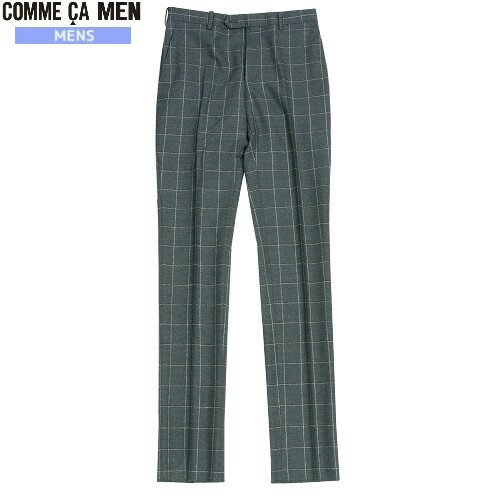 SALE69%OFF COMME CA MEN コムサメン ウィンドウペーン スラックスパンツ ノータック グレー 22/10/3 131022【ネコポスで送料無料】