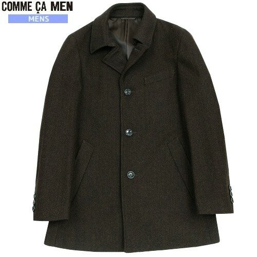SALE55%OFF COMME CA MEN コムサメン 英国羊毛 ヘリンボーンツイードコート 茶 22/10/4 201022