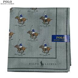 ポロ・ラルフローレン ハンカチ POLO RALPH LAUREN メンズ レディース ブランド ギフト プレゼント 日本製 ポロ プリント コットン グレー 24/4/4 260424【ネコポスで送料無料】