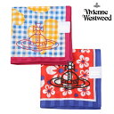 ヴィヴィアン・ウエストウッド ハンカチ（レディース） ヴィヴィアンウエストウッド ハンカチ 2枚セット Vivienne Westwood レディース ブランド ギフト プレゼント 日本製 ギンガムハート / フラワー コットン 青×赤 24/4/4 260424【ネコポスで送料無料】