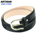 ●SALE84%OFF【ARTISAN】アルチザン(コムサ) イタリア製 本革 SOLID BRASS ハラコ ホースレザーベルト 黒『19/6/2』05061...