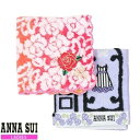 アナ スイ タオルハンカチ レディース 【ANNA SUI】アナスイ ショップモチーフ/ローズ アップリケ タオルハンカチ 2枚セット 紫×赤『22/6/1』020622【ネコポスで送料無料】